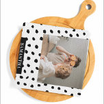 Modern  Family Photo & Black Dots Beauty Gift Tea Towel<br><div class="desc">Modern  Family Photo & Black Dots Beauty Gift</div>