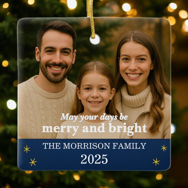 Modern Family Photo Ceramic Ornament (Creator Uploaded)