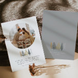 Modern Family Photo Christmas Card<br><div class="desc">This holiday christmas card features a simple minimalist design with modern doodled christmas trees and a simple serif font.</div>