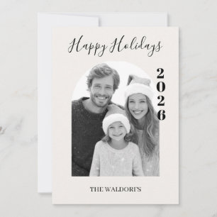 Modern Family Photo Christmas Card Happy Holiday