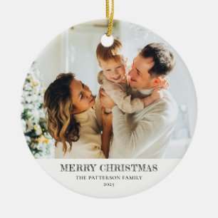 Modern Family Photo Christmas Ceramic Tree Decoration