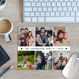 Modern Family Photo Collage 6 Pictures Photography Mouse Pad