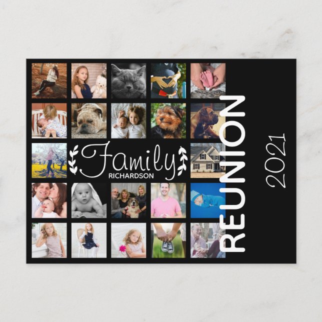 Modern Family Photo Collage Family Reunion Postcard (Front)