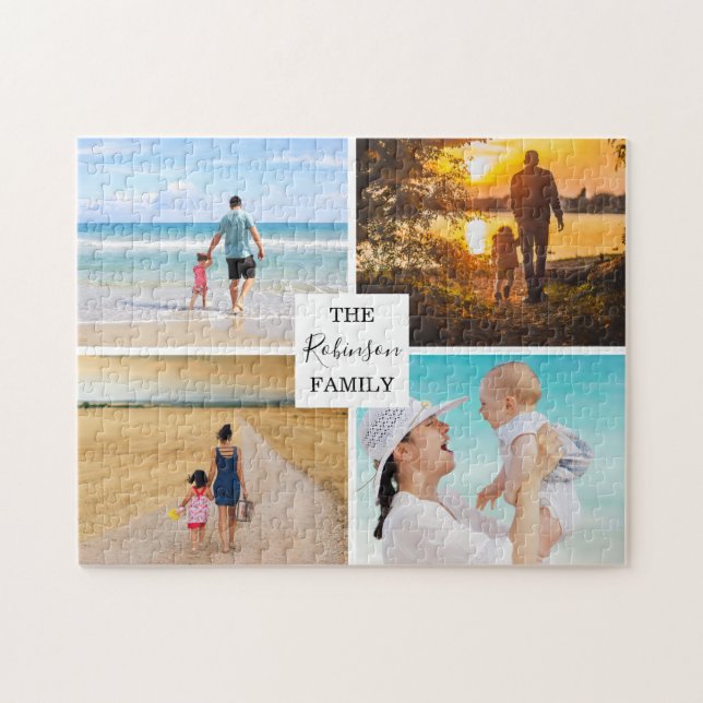Modern Family Photo Collage Jigsaw Puzzle (Horizontal)