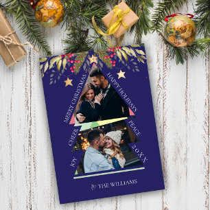 Modern Family Photo Collage Merry Christmas Card