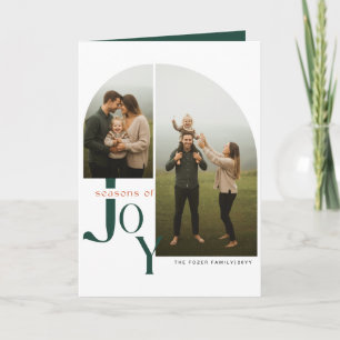Modern Family Photo Collage Merry Christmas Holiday Card