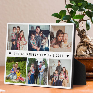 Modern Family Photo Collage Template Cute Keepsake Plaque