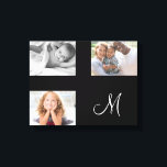 Modern Family Photo Custom Collage Monogram Canvas Print<br><div class="desc">Upload your own photo to create that one-of-a-kind piece! Perfect gift for that special sister in your life. This design was created though digital art. It may be personalised in the area provided by changing the photo and/or text. Or it can be customised by choosing the click to customise further...</div>