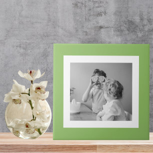 Modern Family Photo Green Simple Lovely Gift Tile