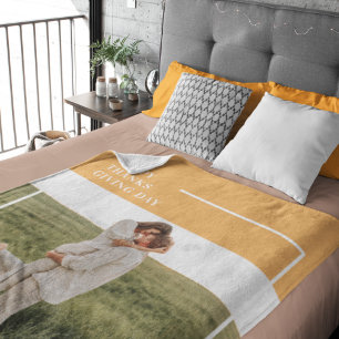 Modern Family Photo& Happy Thanksgiving Day Gift Fleece Blanket