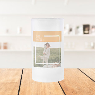 Modern Family Photo& Happy Thanksgiving Day Gift Frosted Glass Beer Mug