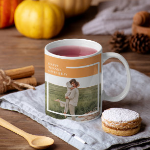 Modern Family Photo& Happy Thanksgiving Day Gift Mug