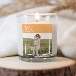 Modern Family Photo& Happy Thanksgiving Day Gift Square Sticker