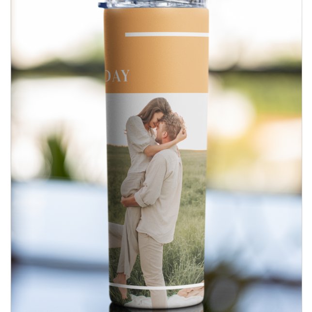 Modern Family Photo& Happy Thanksgiving Day Gift Thermal Tumbler (Creator Uploaded)