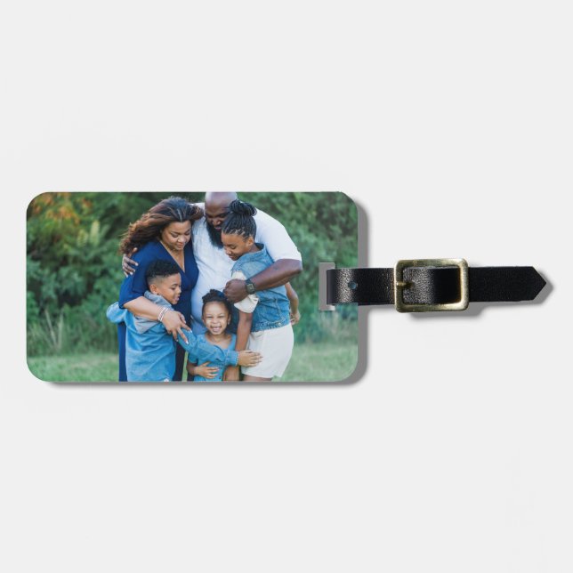 Modern Family Photo Keepsake Luggage Tag (Front Horizontal)