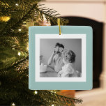 Modern  Family Photo Mint Simple Lovely Gift  Ceramic Ornament<br><div class="desc">Modern  Family Photo Mint Simple Lovely Gift</div>