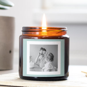 Modern  Family Photo Mint Simple Lovely Gift Square Sticker