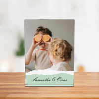 Modern Family Photo & Personalised Name Mint Gift