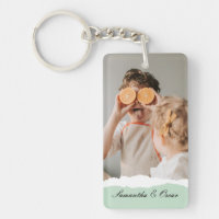 Modern Family Photo & Personalised Name Mint Gift