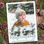 Modern Family Photo Personalized Merry Everything  Holiday Card<br><div class="desc">Introducing our holiday cards, perfect for spreading cheer and joy this holiday season! Our simple and modern design features the phrase "Merry Everything Happy Always" in a bold and festive font. The card is designed to showcase a family picture, making it a great way to share your holiday greetings with...</div>