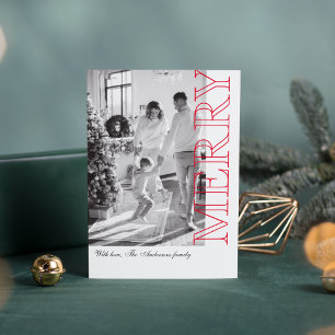 Modern Family Photo Red Merry Christmas