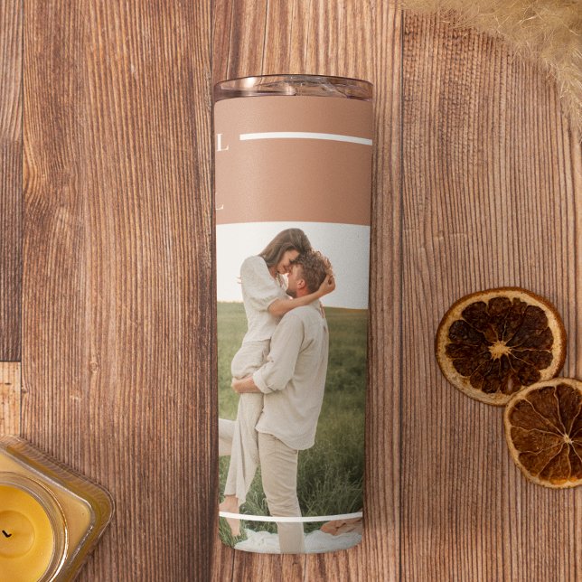 Modern Family Photo | Thankful Blessed Grateful Thermal Tumbler (Creator Uploaded)