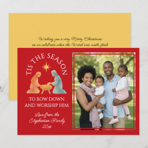 Modern Family Photo TIS THE SEASON Christmas Holiday Card