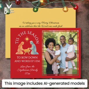 Modern Family Photo TIS THE SEASON Christmas Holiday Card