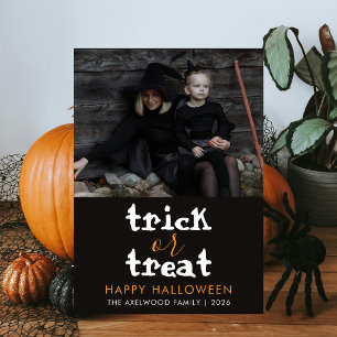 Modern Family Photo Trick or Treat Happy Halloween Holiday Card