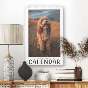 Modern Family Photos Cute Handwritten Calendar