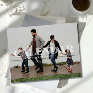 Modern Family Photos Simple Overlay Typography Calendar
