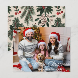 Modern Family Portrait Custom Photo Holiday Card