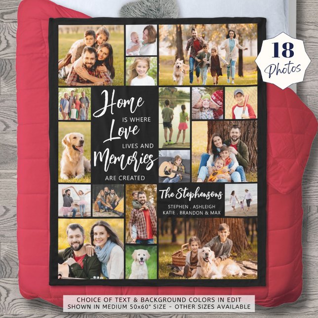 Modern Family Quote 18 Photo Collage Fleece Blanket (Creator Uploaded)