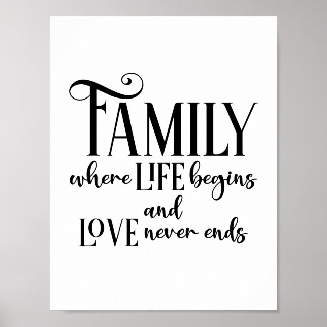 Modern family quote typography poster (Front)