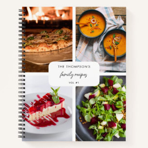 Modern Family Recipes 4 Photo Collage Recipe Notebook
