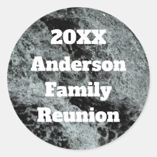 Modern Family Reunion Black White Falling Water Classic Round Sticker