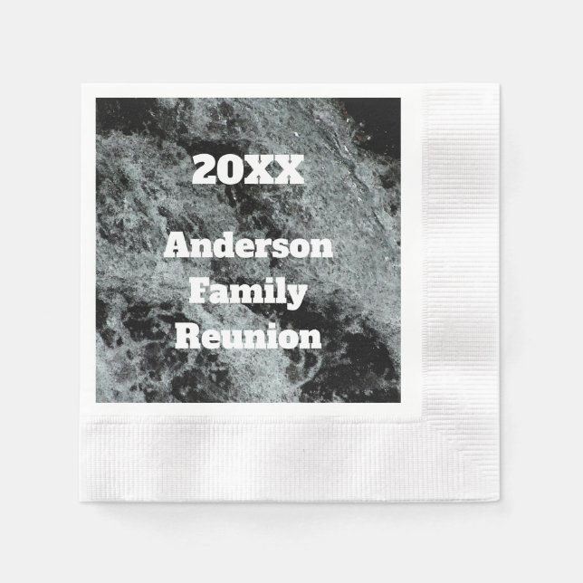 Modern Family Reunion Black White Falling Water Napkin (Front)