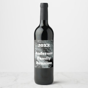 Modern Family Reunion Black White Falling Water Wine Label