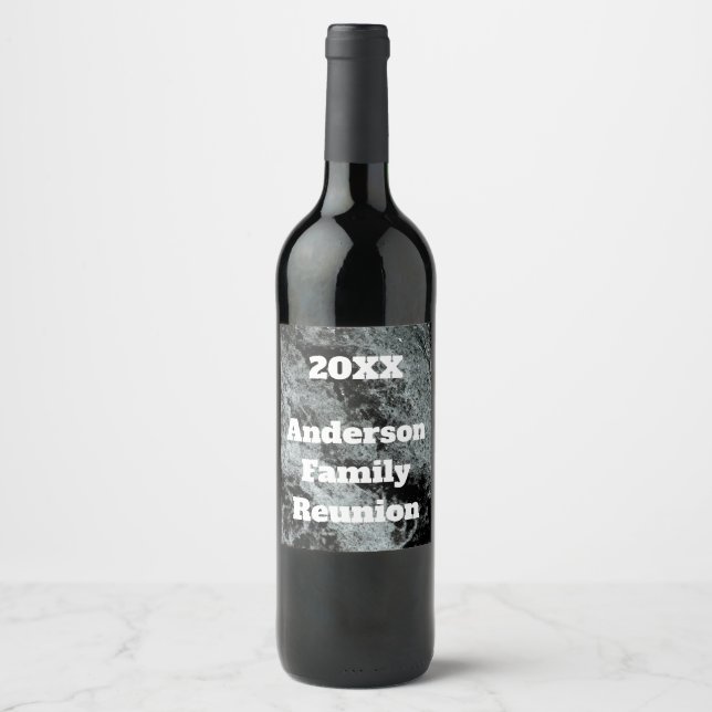 Modern Family Reunion Black White Falling Water Wine Label (Front)