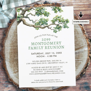 Modern Family Reunion Family Tree Branch Invitation