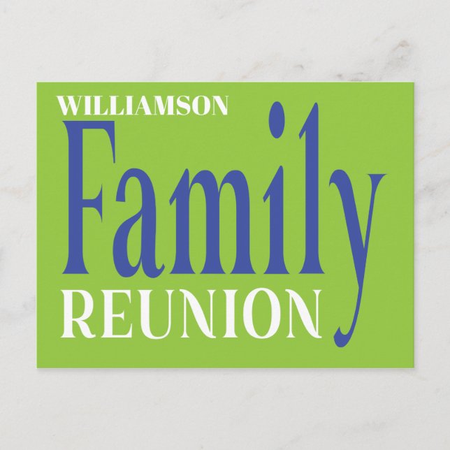 Modern Family Reunion Invitaton Postcard (Front)