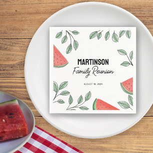 Modern Family Reunion Summer Tree Watermelon Napkin