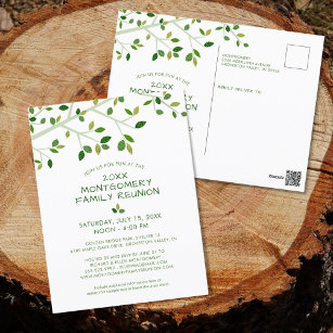 Modern Family Reunion Tree Invitation Postcard