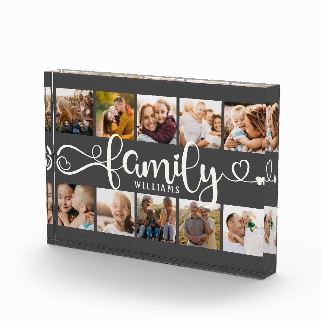 Modern Family Script Collage Chic 10 Photo Block (Right)
