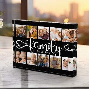 Modern Family Script Collage Chic 10 Photo Block