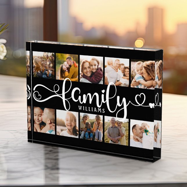 Modern Family Script Collage Chic 10 Photo Block (Creator Uploaded)