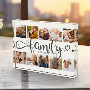 Modern Family Script Collage Chic 10 Photo Block