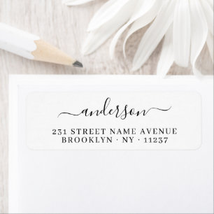 Modern Family Script Name Simple Black Calligraphy