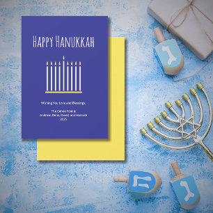 Modern Family Simple Menorah Candles Hanukkah Holiday Card