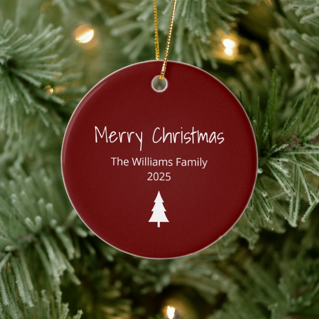 Modern Family Simple Red Christmas Tree Ceramic Tree Decoration (Tree)